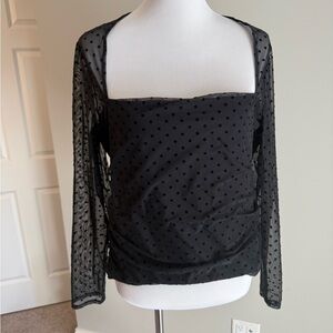 Abercrombie & Fitch Black Polka Dot Blouse